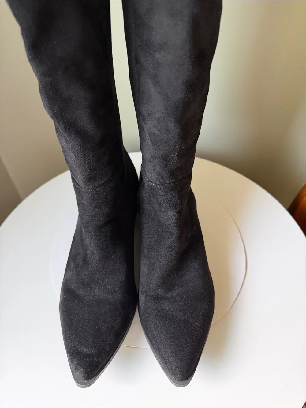 Steve Madden Jolly Over-The-Knee Boots Black Faux Suede Pointed Toe Size 8M